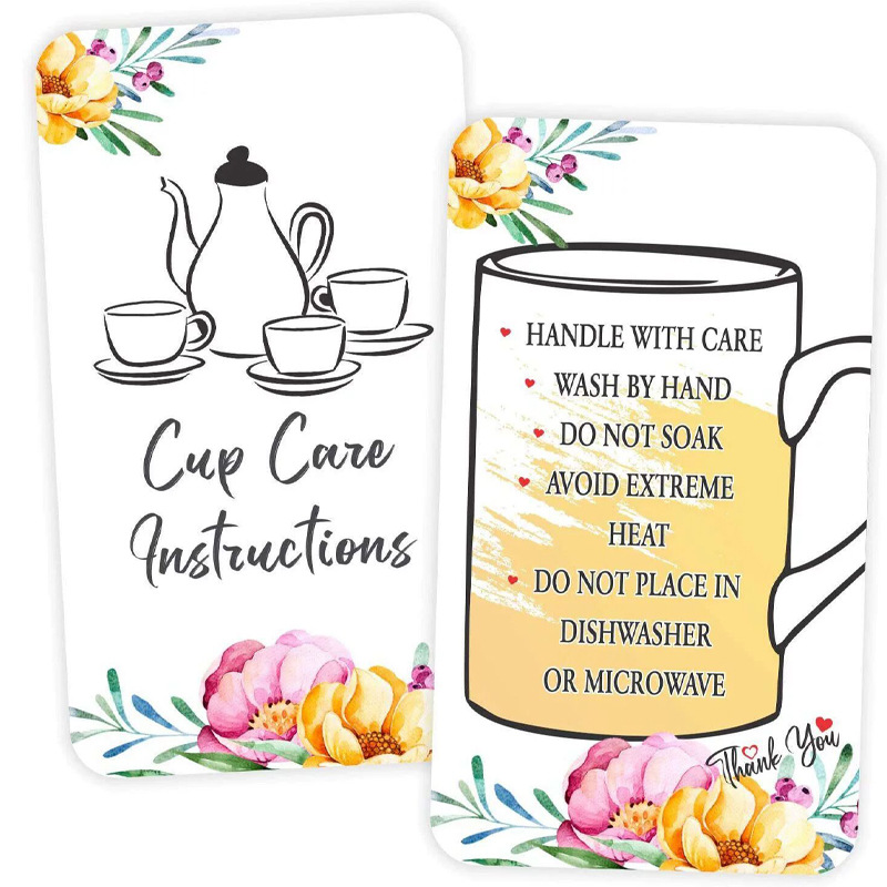 Cup Care Instruction 水杯保养说明卡客户指护理纸标签吊牌