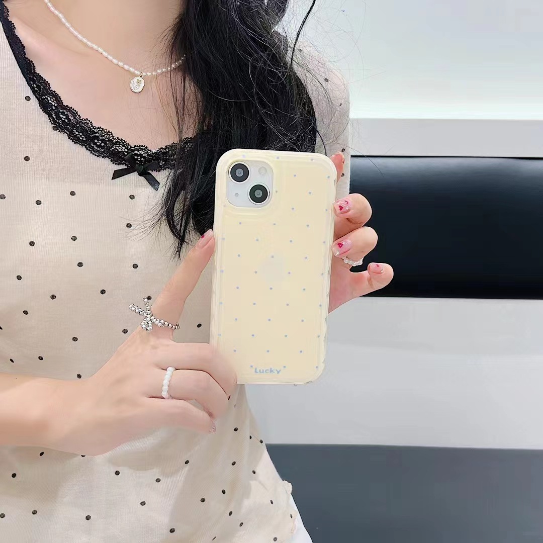 Ins simple punto de onda de color sólido para 14ProMax funda para teléfono móvil iPhone12/13 Apple 15 hembra 14 cáscara de gelatina