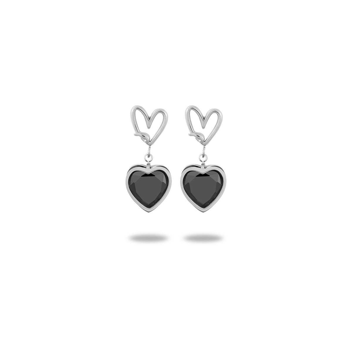 Women's Gender 1 Pair Sweet Heart Shape Titanium Steel Drop Earrings