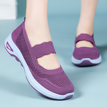 鞋子女秋季新款透气休闲鞋镂空软底洞洞鞋外穿一脚蹬老北京布鞋女