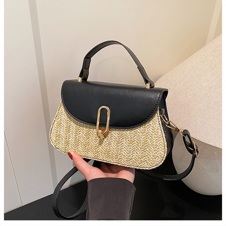 264g Weight Lock clasp Closure Type Single Shoulder Strap Strap Type Shoulder Bag Bags Type Casual Occasion Pu Leather Material Color Block Pattern All Seasons Season Women's Gender Streetwear Style Square Shape Women's Pu Leather Color Block Streetwear Square Lock Clasp Shoulder Bag 16