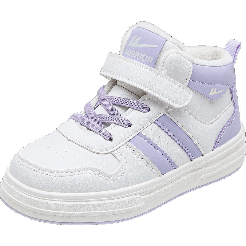 Púrpura de alto impacto y terciopelo calentador zapatos de skate zapatos de niños de niñas zapatos de algodón con suela gruesa zapatos casuales a rayas nuevos zapatos de hombre