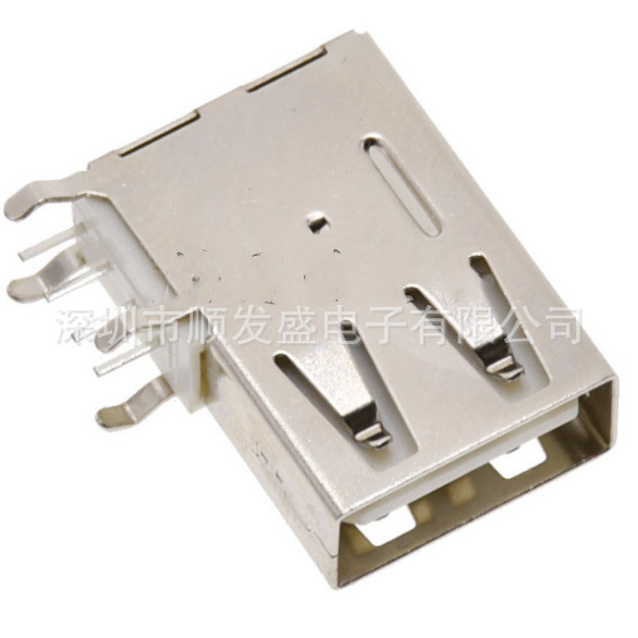 USB side plug long body flat port seamless USB A female 90 degrees AF USB female socket USB Type A female dial 9