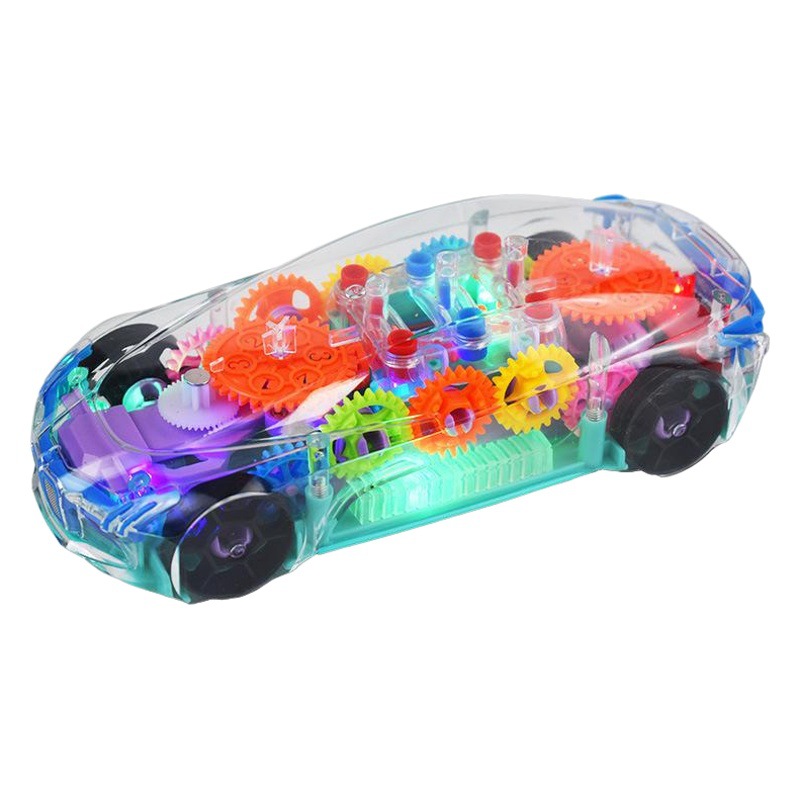 Suministro transparente Gear Concept Car coche de juguete para niños Electric Music Light universal concept car Coche de conducción universal