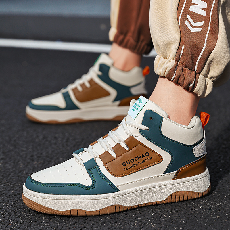 plus size Men's Shoes 47 High-top Shoes Men's Autumn and Winter 45 Size Graffiti Shoes Personalized Small White Shoes Student Casual Couple's Board Shoes