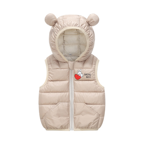  new autumn and winter Macaron children's clothing baby down jacket vest for boys and girls front button cartoon children's vest
