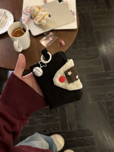 New Card Holder with Bell, Zipper, Multifunctional Button Coin Purse, Convenient Storage for Documents and Miscellaneous Items, Bus Card
