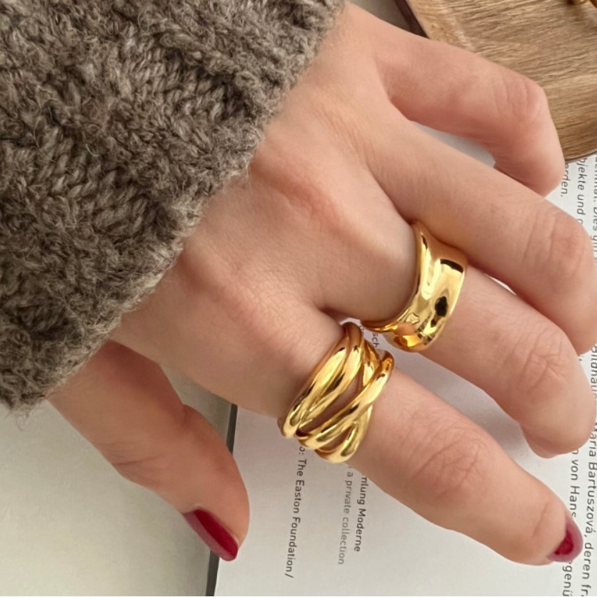 Women'S Gender 925 Sterling Silver Lines Open Ring