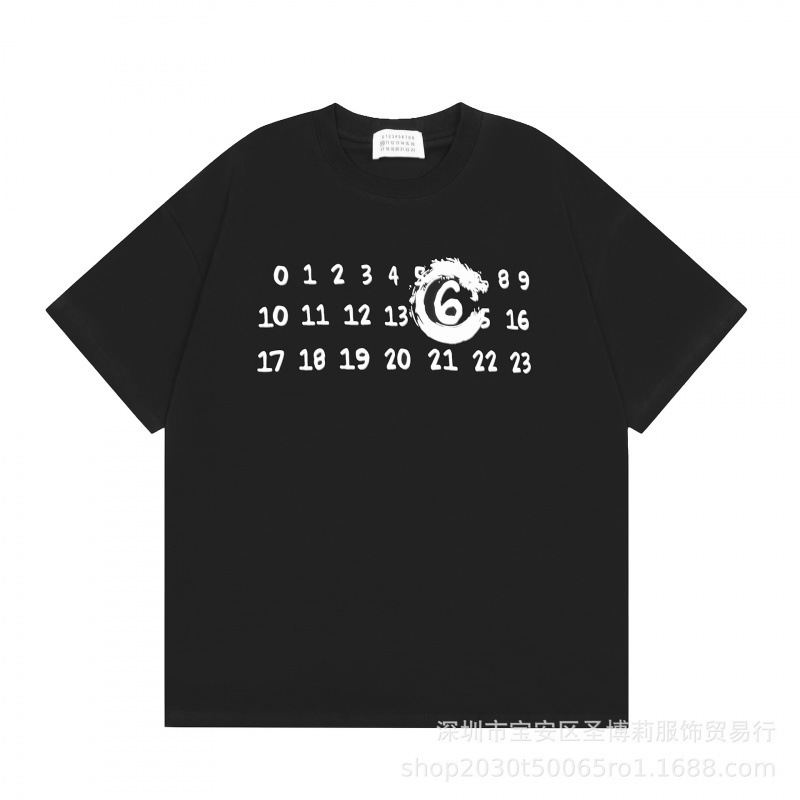 クロスボーダー メゾン マルジェラ マルジェラ デジタル プリント MM6 ピュアコットン 高品質 メンズ Tシャツ レディース 半袖 トレンド|undefined