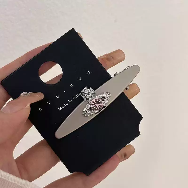 Планетарная брошка с кристаллами на голову для женщин, летняя боковая челка, заколка для волос с ластами, заколка-утиная кость, обруч с звёздами и бриллиантами