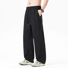 2026春夏季新款欧美日天丝灰色弯刀宽松直筒仔休闲裤男港pants