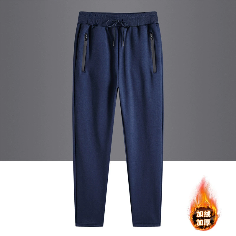 Демисезонные тёплые однотонные мужские повседневные брюки, oversize