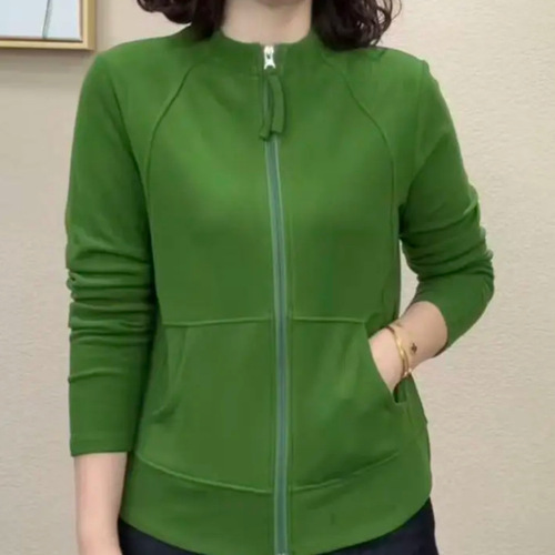 Autumn new style thin zipper style temperament and foreign style fashionable all-matching stand-collar top coat #451502