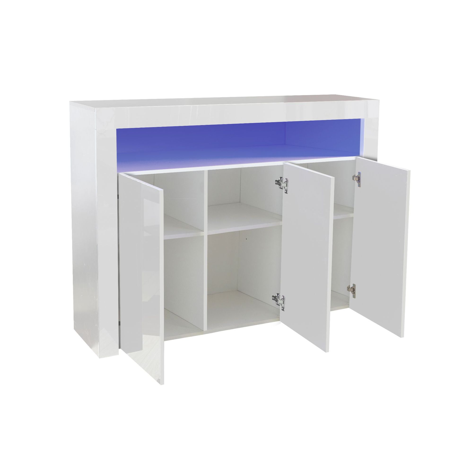 Moderno estilo minimalista Aparador de madera gabinete de cocina gabinete de almacenamiento armario de té con luces LED