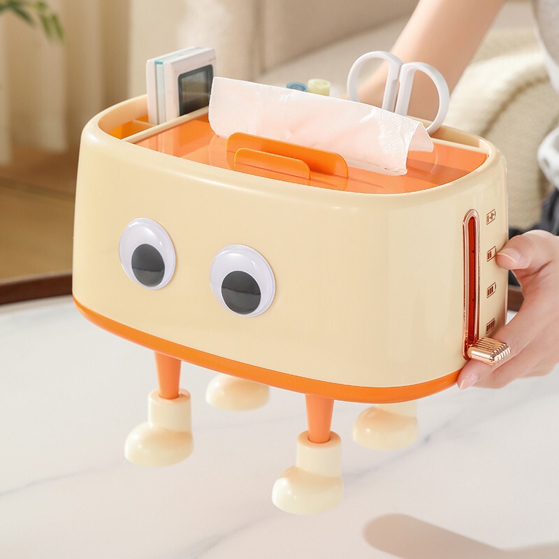 Round shoes door suction creative small feet detachable adhesive-free room decoration tissue box trash can decorations