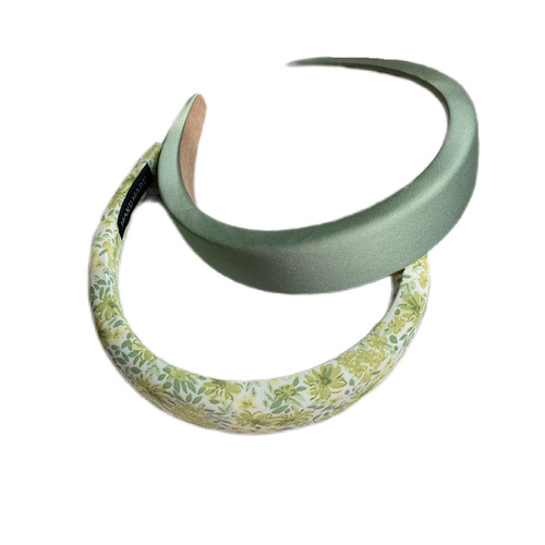 Korean summer new style high skull wide-brimmed headband floral sponge hair cave cream satin hairpin face wash headwear