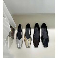 THEMANDAGO芒大果 優雅氣質方頭淺口顯瘦平底單鞋簡約百搭奶奶鞋