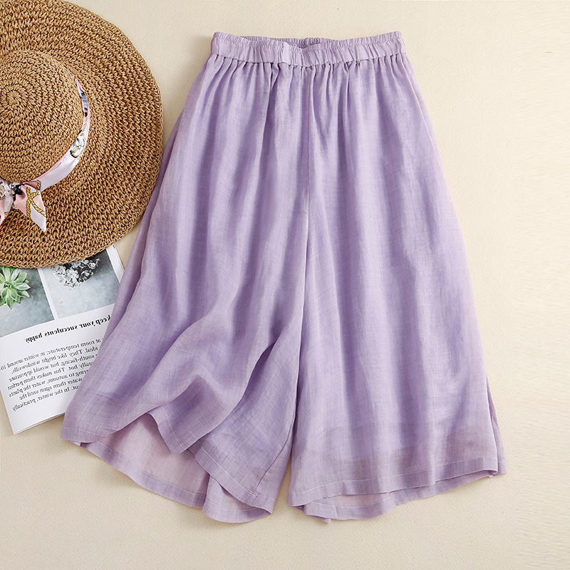 Japanese-Style Original Foreign Trade Big Brand Cut Label Women's Double-Layer Ramie Women's Pants Casual Cropped Mid-Length Pants Cotton Linen Wide-Leg Pants Skirt Japanese-Style Original Foreign Trade Big Brand Cut Label Women's Double-Layer Ramie Women's Pants Casual Cropped Mid-Length Pants Cotton Linen Wide-Leg Pants Skirt
