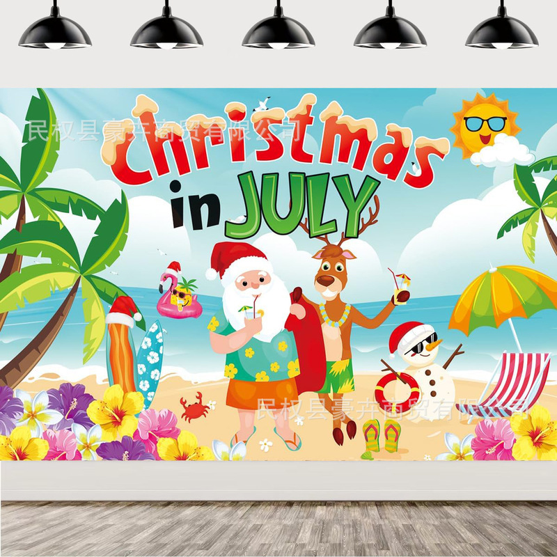 Amazon Cross-border Hot Sale July Christmas Background Cloth Banner Summer Sunshine Beach Party Decoration Background Cloth Amazon Cross-border Hot Sale July Christmas Background Cloth Banner Summer Sunshine Beach Party Decoration Background Cloth