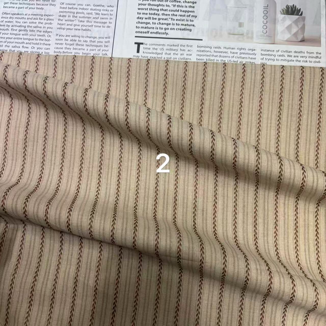 全棉提花稻穗提花条纹衬衫布女装连衣裙童装睡衣包包头饰装饰条纹