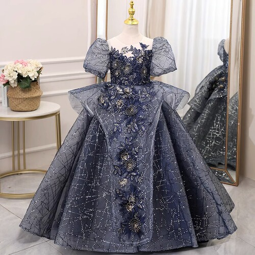 Children's dress princess skirt girl high-end fashion show host solo little girl heavy industry piano performance costume