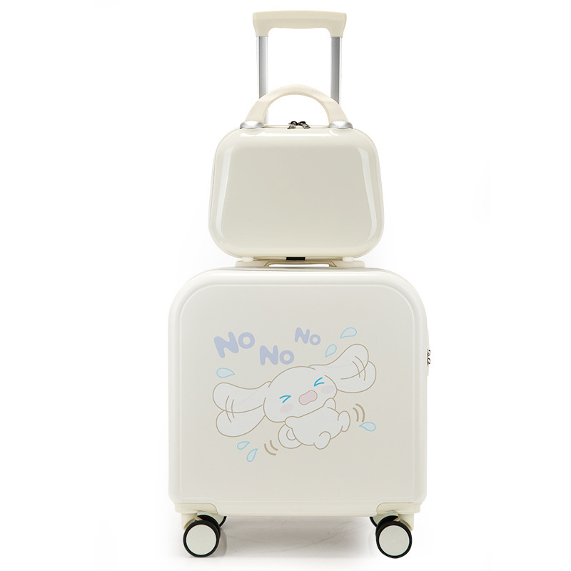 Pequeño equipaje 18 pulgadas universal rueda contraseña embarque caso imprimible logo niños cremallera trolley caso al por mayor