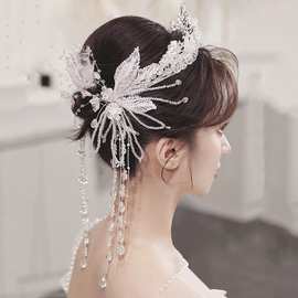 韩式新娘奢华水晶大气婚纱造型皇冠带额饰王冠唯美时尚旅拍头饰品