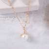 Retro women's necklace, universal pendant from pearl, accessory, simple and elegant design, light luxury style, does not fade