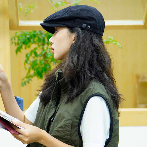 Japanese-style backwards baseball cap for women, unisex summer versatile artist hat, retro forward cap for men, newsboy hat, spring style for women, fashionable