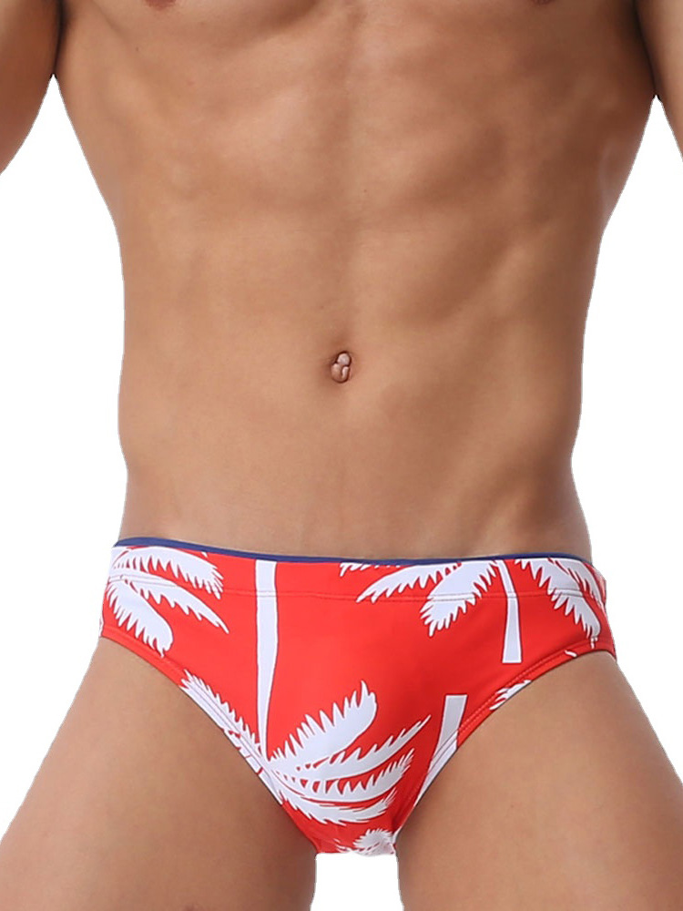 Men's Water Floral Print Swim Briefs Image 5