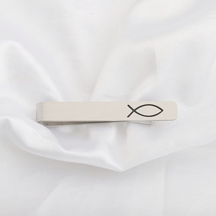 European and American Stainless Steel 18K Gold High-End Men's Tie Clip Simple DIY Laser Engraving Metal Tie Clip Tie Buckle