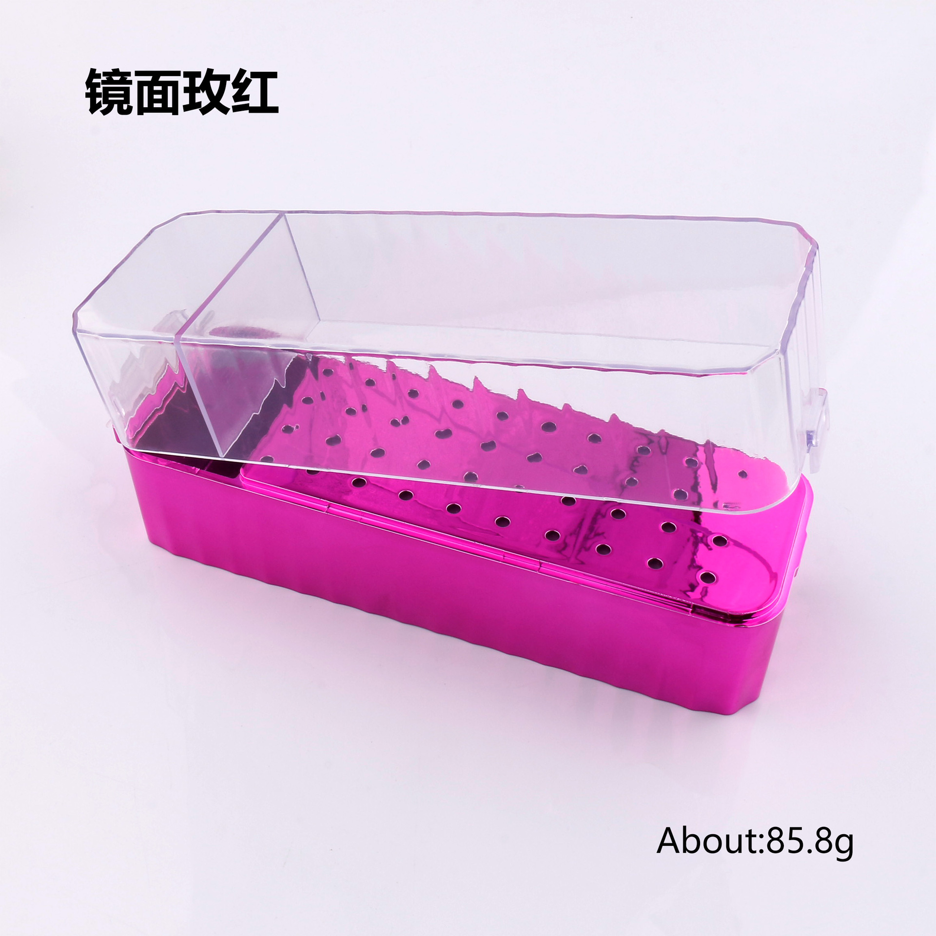 Caja de Almacenamiento para Brocas de Uñas de Plástico, Exhibidor Polvo