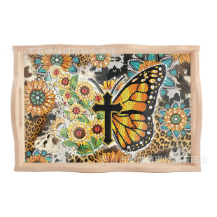 Diamond Painting Special-shaped Diamond New Fruit Plate Butterfly Wooden DIY Diamond Embroidered Household Supplies Decoration 5d Round