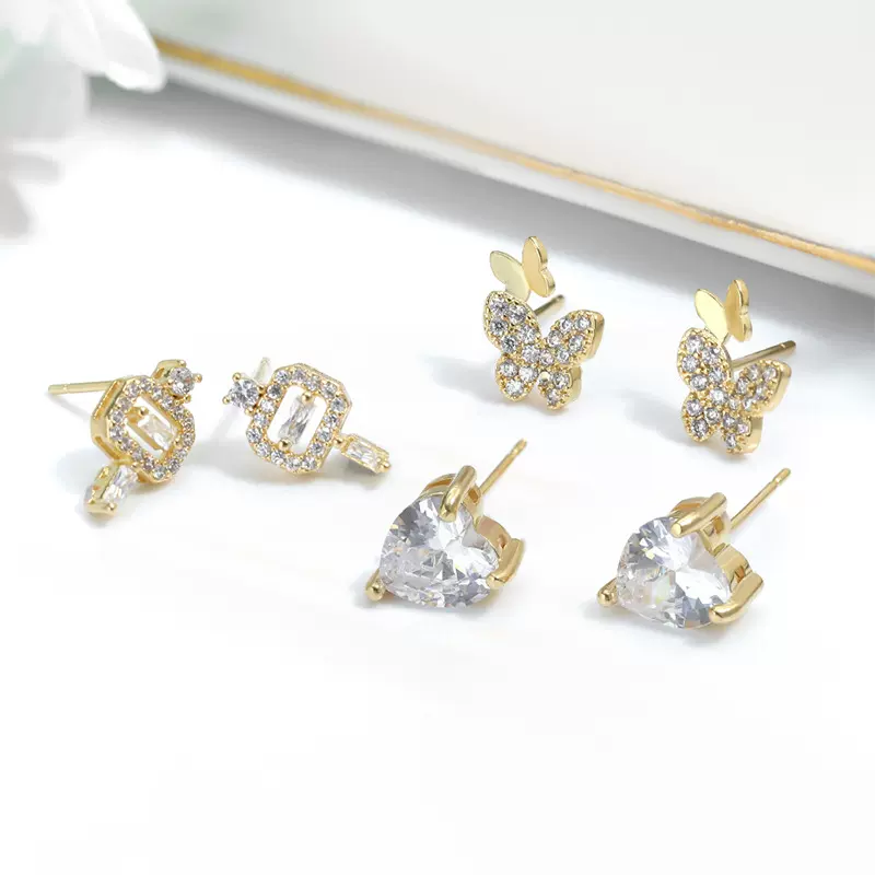 轻奢小众设计感蝴蝶耳钉女精致小巧高级感气质耳环时尚锆石耳骨钉