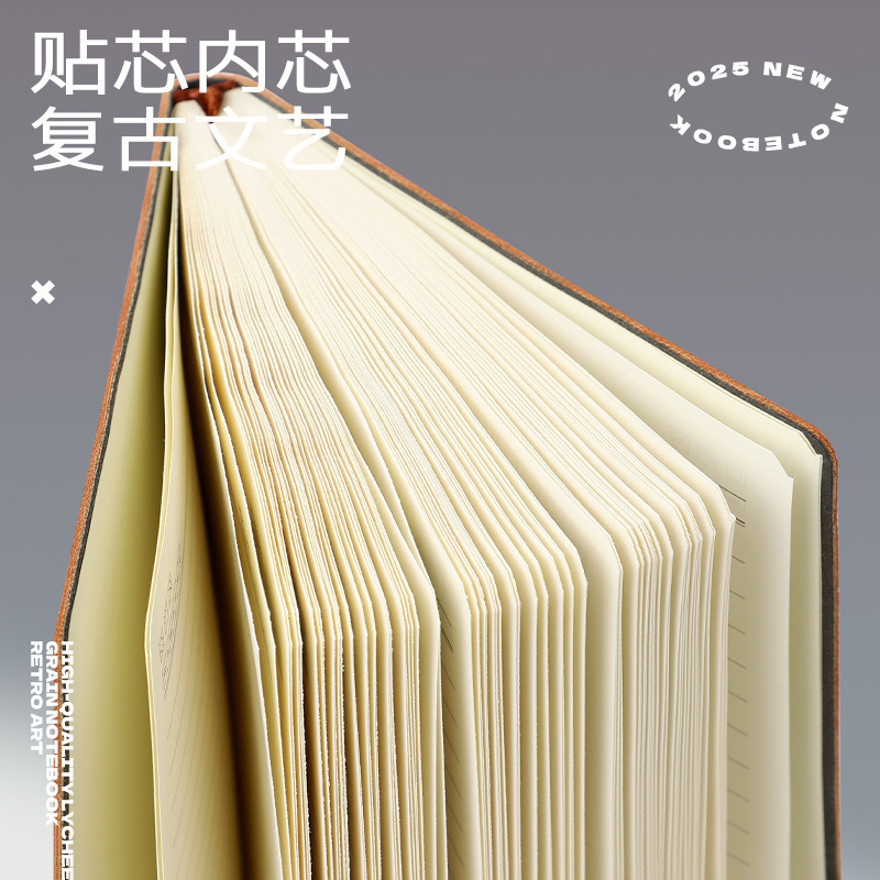 2025笔记本A5本子荔枝纹高颜值软皮面记事本商务办公可定制印logo|undefined
