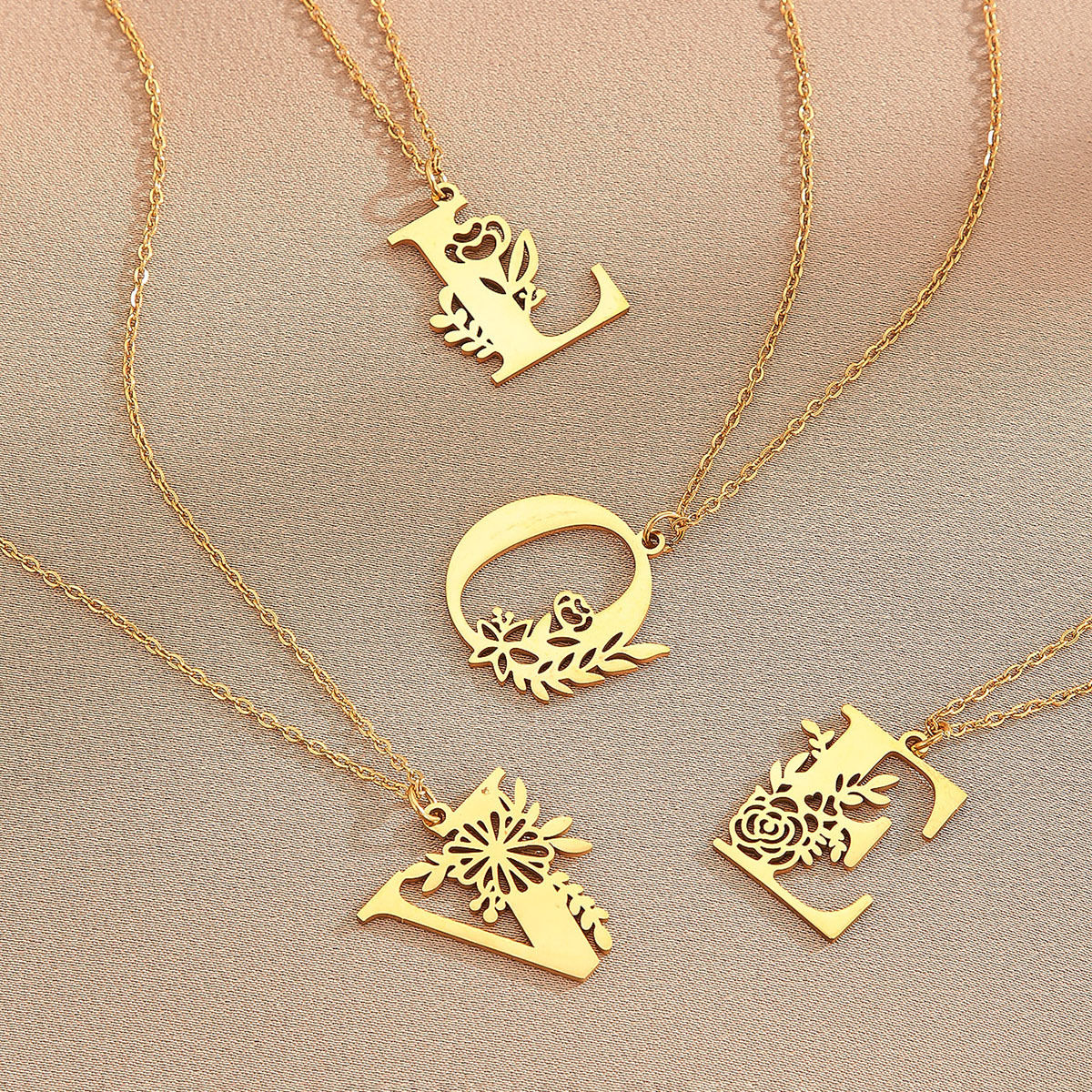 12g Weight Pendant Necklace Classification 1 Piece Quantity Wholesale Basic Classic Style Letter Stainless Steel Plating Pendant Necklace