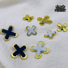 派锐斯特锌合金十字植绒小香风复古针织开衫大衣风衣高端手缝钮扣