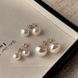 Earrings from pearl, universal ear clips, silver 925 sample, light luxury style