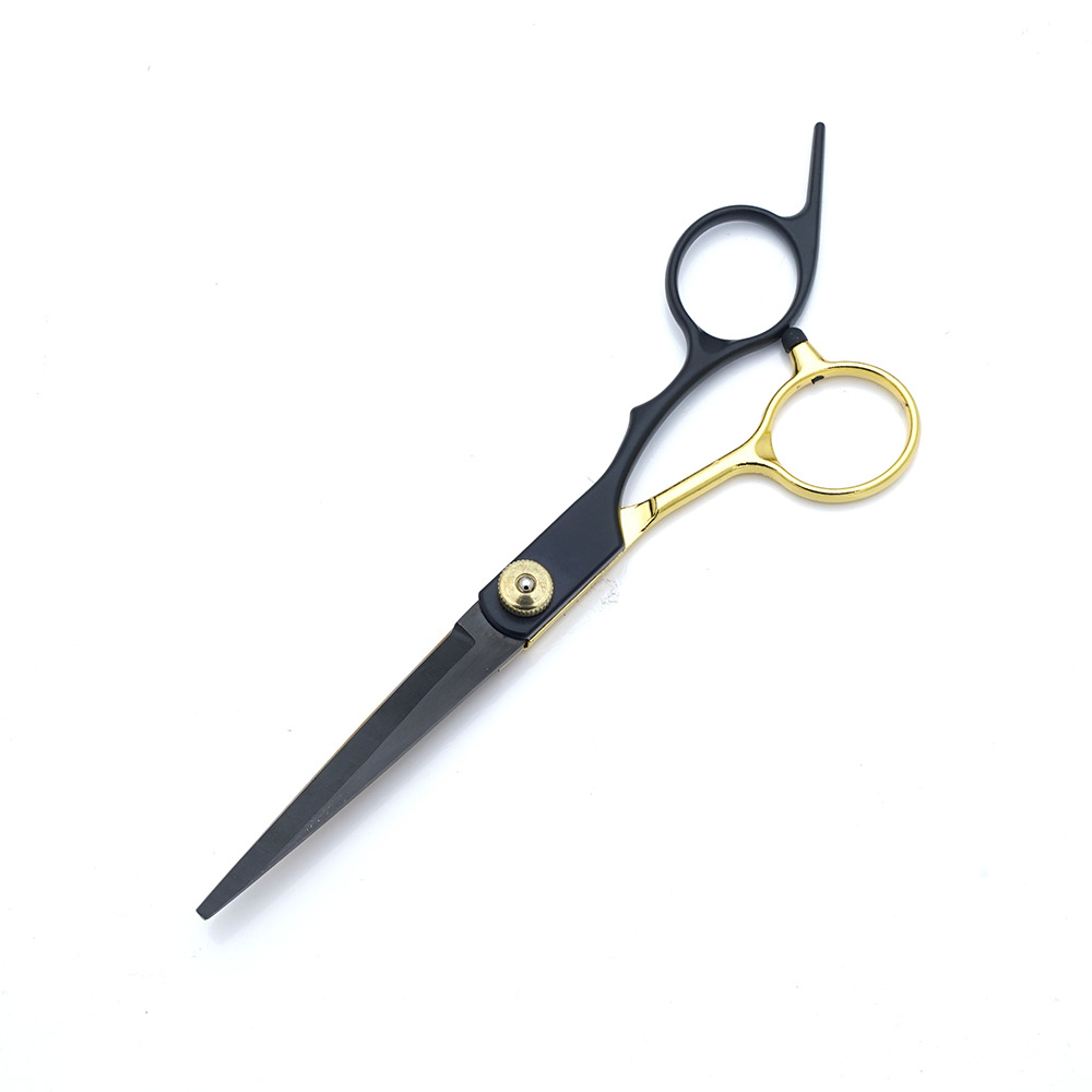 Fabricante al por mayor tijeras de corte de cabello transfronterizo Amazon negro dorado plano tijeras de dientes con flequillo fino tijeras divididas juego de tijeras de cabello