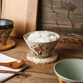 日式陶瓷碗套装釉下彩粗陶餐具米饭碗家用手绘高脚碗斗笠碗拉面碗