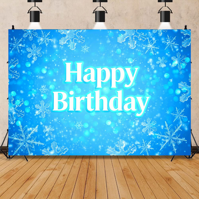 Foreign Trade Amazon Ice and Snow Theme Photography Background Cloth Winter Birthday Party Decoration Banner Vinyl