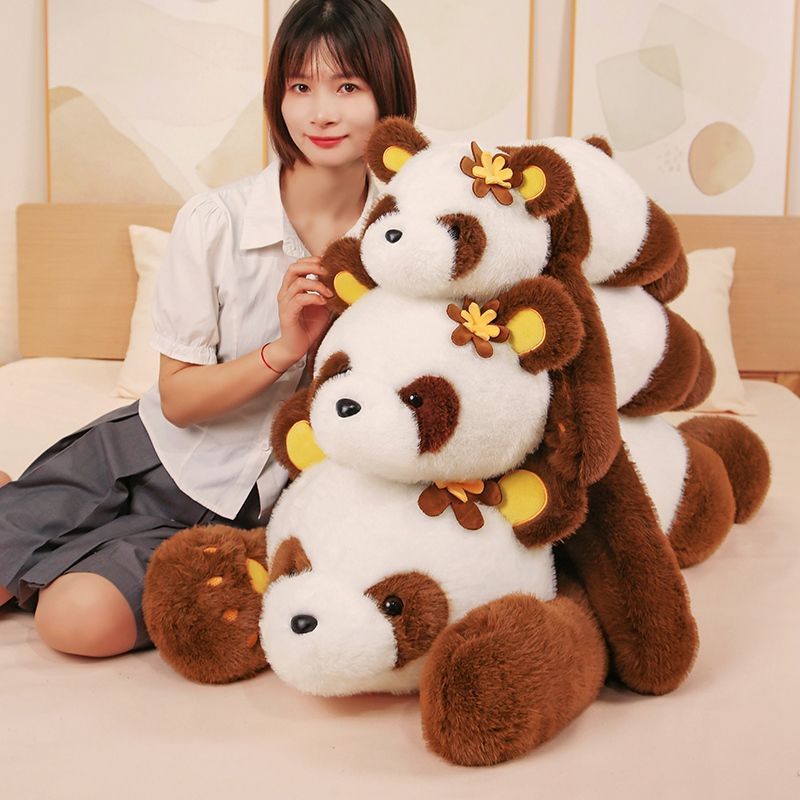 꽃 팬더 인형 봉제 장난감 귀여운 국보 팬더 인형 어린이 장난감 헝겊 인형 베개 선물