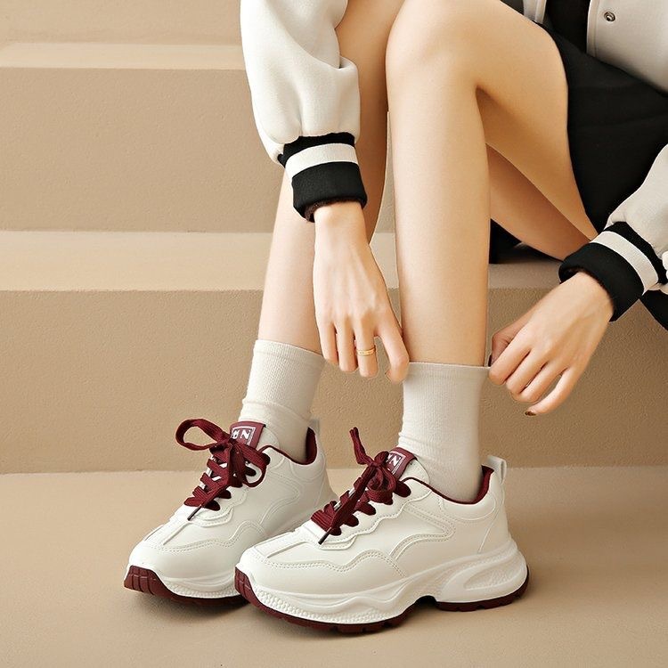 Popular Versatile Thick-soled Dad Shoes Women, Height-increasing For Petite Individuals, 2025 New Spring And Autumn_vogvips.com