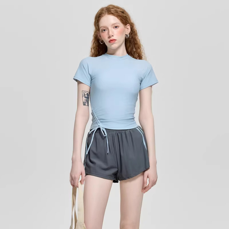 Korean Ins-Style High-End Polyester Conservative Flat-Angle Tummy-Concealing Slimming Two-Piece Hot Spring Swimsuit for Women in Water Colors