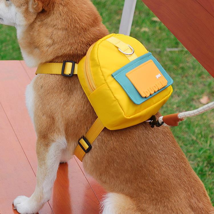 Pet Dog Self Backpack Chai Dog Going Out School Bag Snack Carrying Bag Teddy Medium and Small Dog Traction Rope Chest Strap