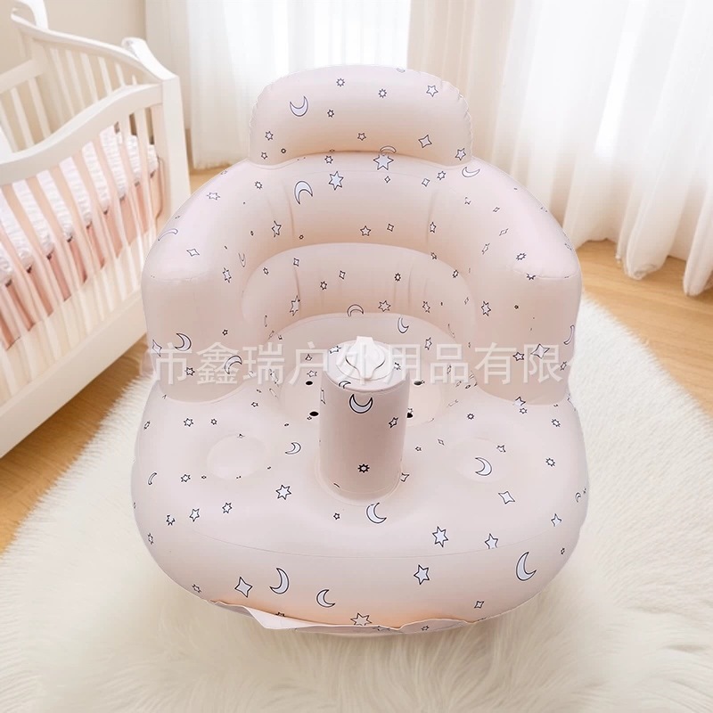 In-stock supply of spine-protecting, easy-to-clean children's dining chair, automatic inflatable sofa seat, portable waterproof baby bath stool