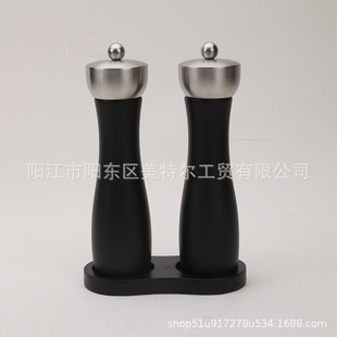 Wooden Grinder 304 Stainless Steel Metal Head Manual Pepper Grinder Wooden Pepper Grinder Ceramic Core Kitchen Tools