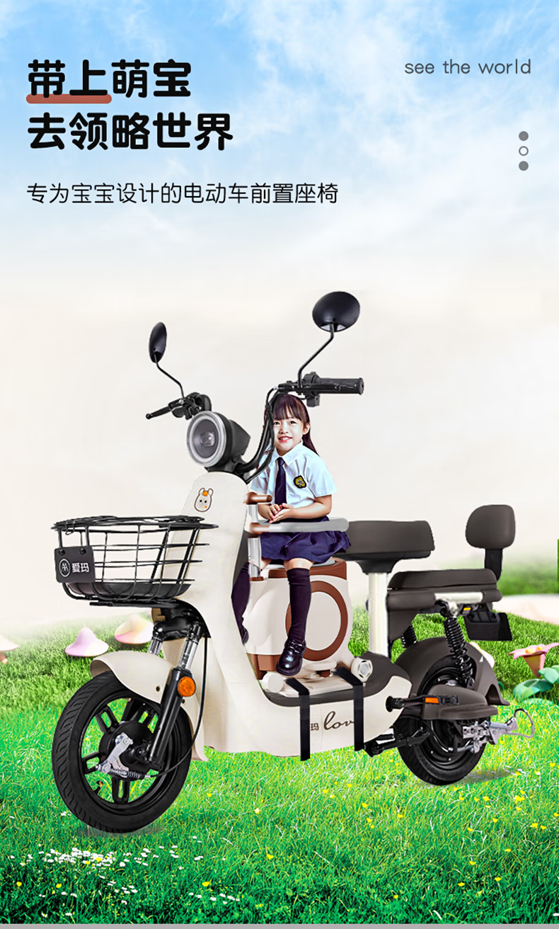 Suitable for Electric Vehicles, Children's Seats, Front-Mounted Battery Car Baby Seats, Motorcycle Infant Child Stools