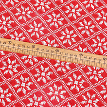 新款高端圣诞用品布料 提花毛线布 圣诞树雪花布料涤纶针织布批发