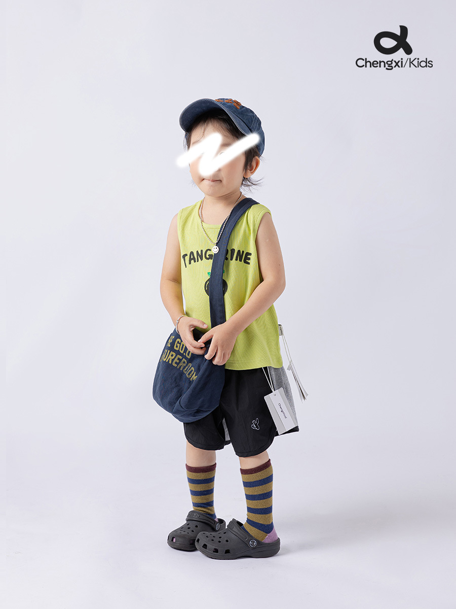 [Oferta especial del mismo estilo en la tienda] Chaleco para niños de verano básico de todo fósforo, cuello redondo de punto, camiseta para niños, ropa para niños
